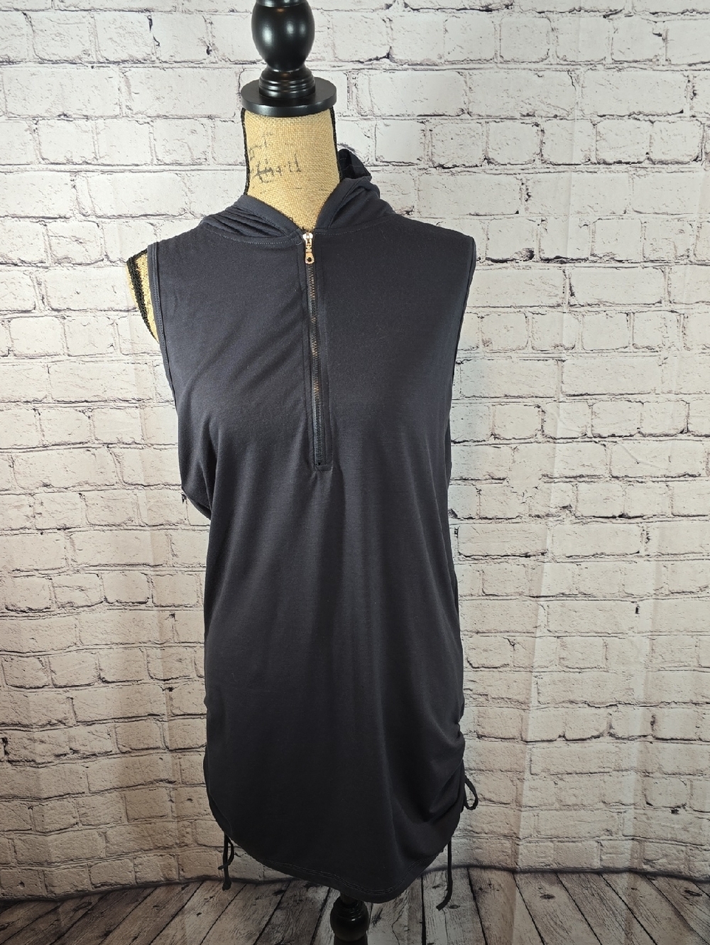 VENUS Gray Sleeveless Hoodie Swim Coverup with Front Zip Size M - Picture 5 of 15